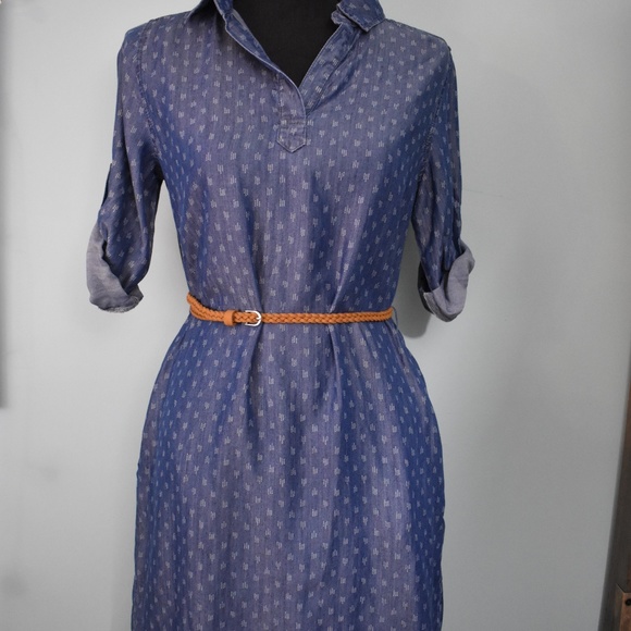 NWT Kenneth Cole Collared Denim Mini Dress - Picture 1 of 5